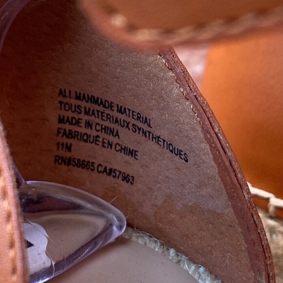 ABOUND Sayge Tan Faux Leather Espadrille Wedge Sandal Size 11 - Picture 7 of 9